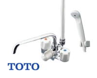 TOTO浴室デッキ式ツーハンドルバルブ式混合水栓TMS27C画像